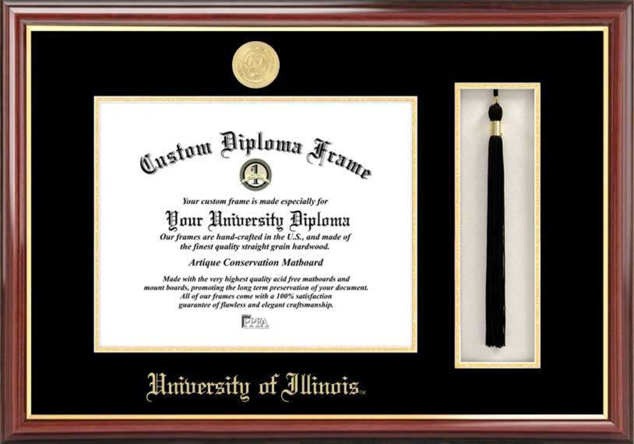 University of Illinois, Urbana-Champaign 11w x 8.5h Tassel Box and Diploma Frame